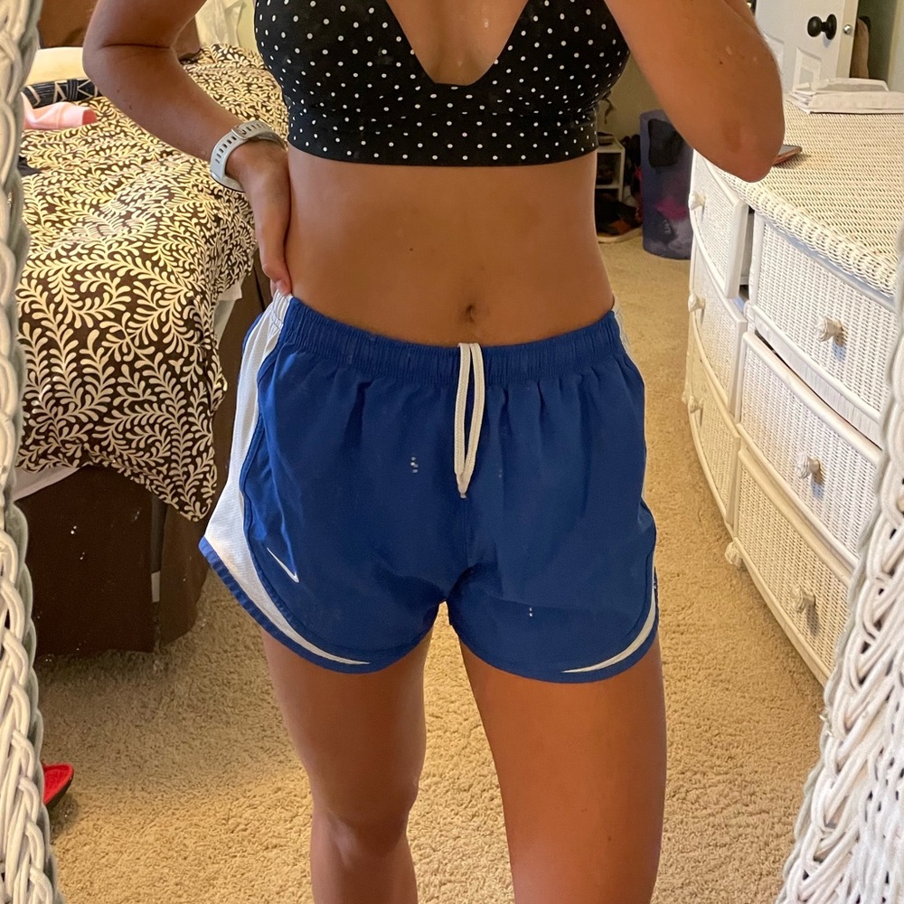 Nike Blue and White Running Shorts